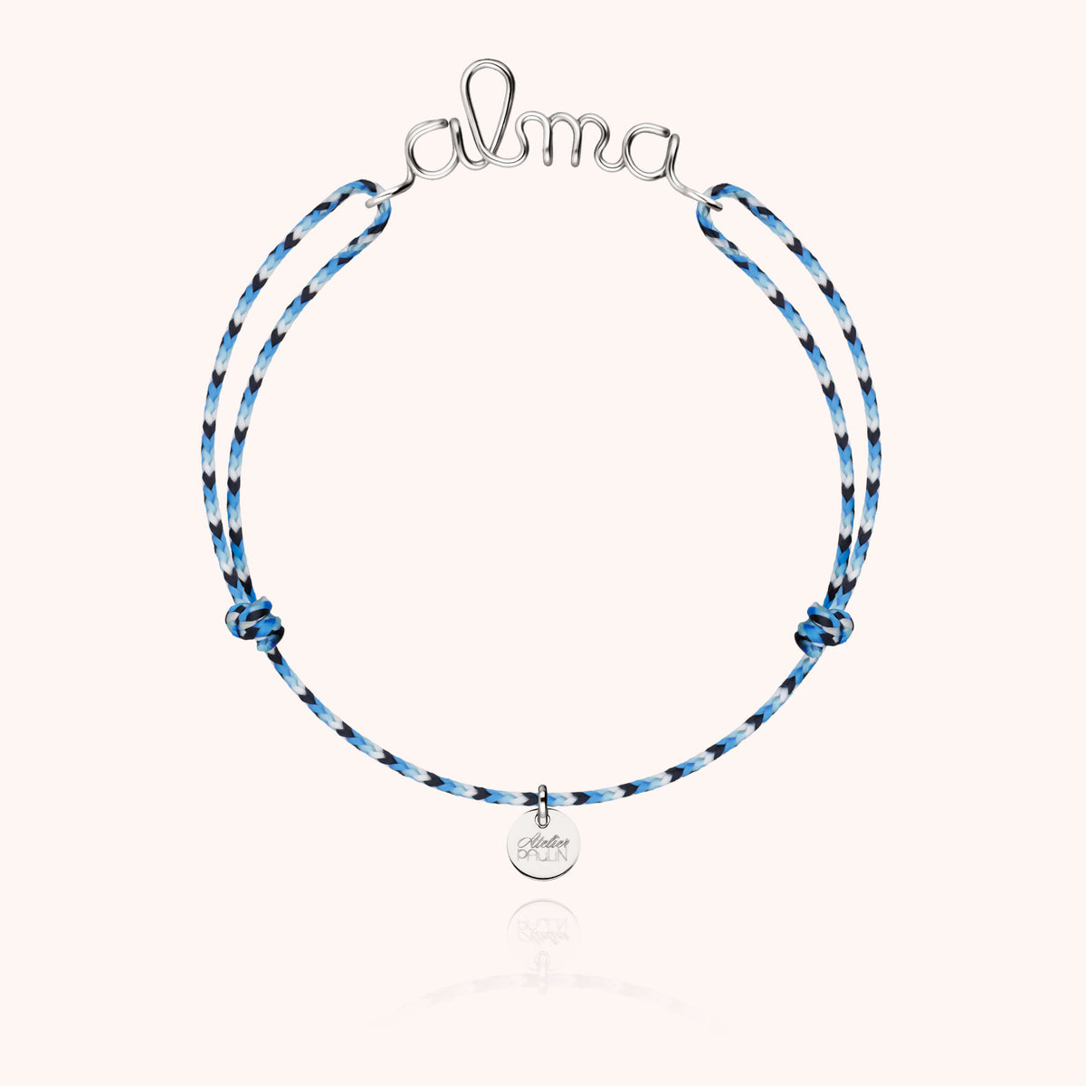 Bracciale Cordino Slim Knot Personalizzato in filo d'oro bianco 18kt