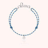 Slim Knot Cord Bracelet Personalized - White 18k gold