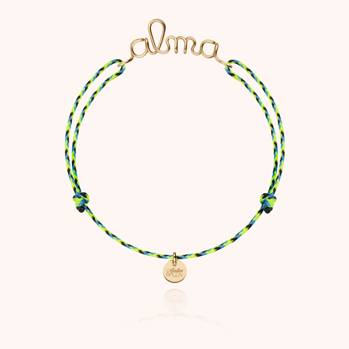 Bracciale Cordino Slim Knot Personalizzato in filo d'oro giallo 18kt