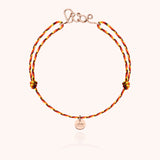 Slim Knot Cord Bracelet Personalized - Rose 14k gold-filled wire