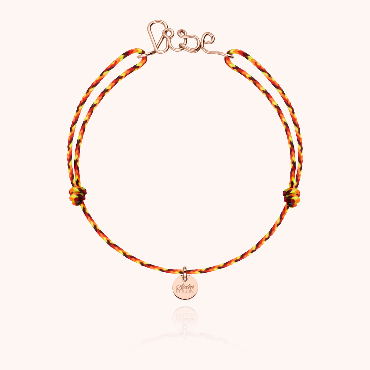 Personalisiertes Armband Cordon Slim Knot in 18K Roségold — von Hand geformt in Paris