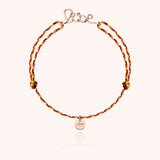 Slim Knot Cord Bracelet Personalized - Rose 18k gold