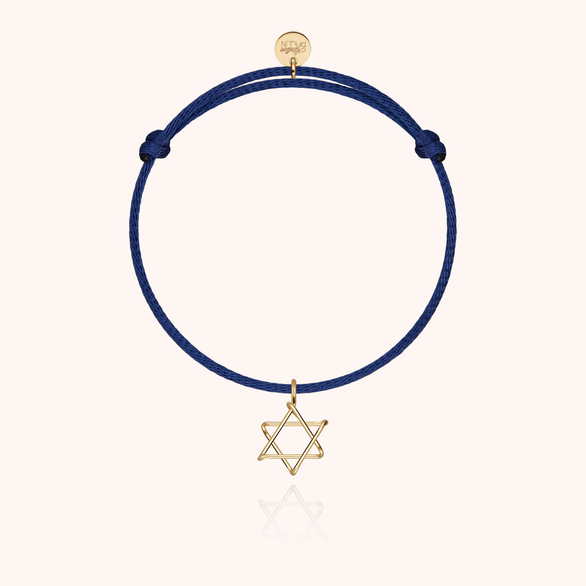 Bracelet Cordon Charms Symbolic Étoile de David en or jaune laminé — façonné à la main à Paris