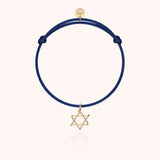 Symbolic Star of David Charms Cord Bracelet - Yellow 14k gold-filled