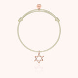 Symbolic Star of David Charms Cord Bracelet - Rose 14k gold-filled wire