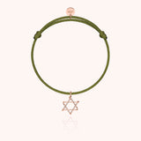 Symbolic Star of David Charms Cord Bracelet - Rose 18k gold
