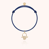 Symbolic Hand of Fatima Charms Cord Bracelet - Yellow 18k gold