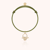 Symbolic Hand of Fatima Charms Cord Bracelet - Yellow 14k gold-filled