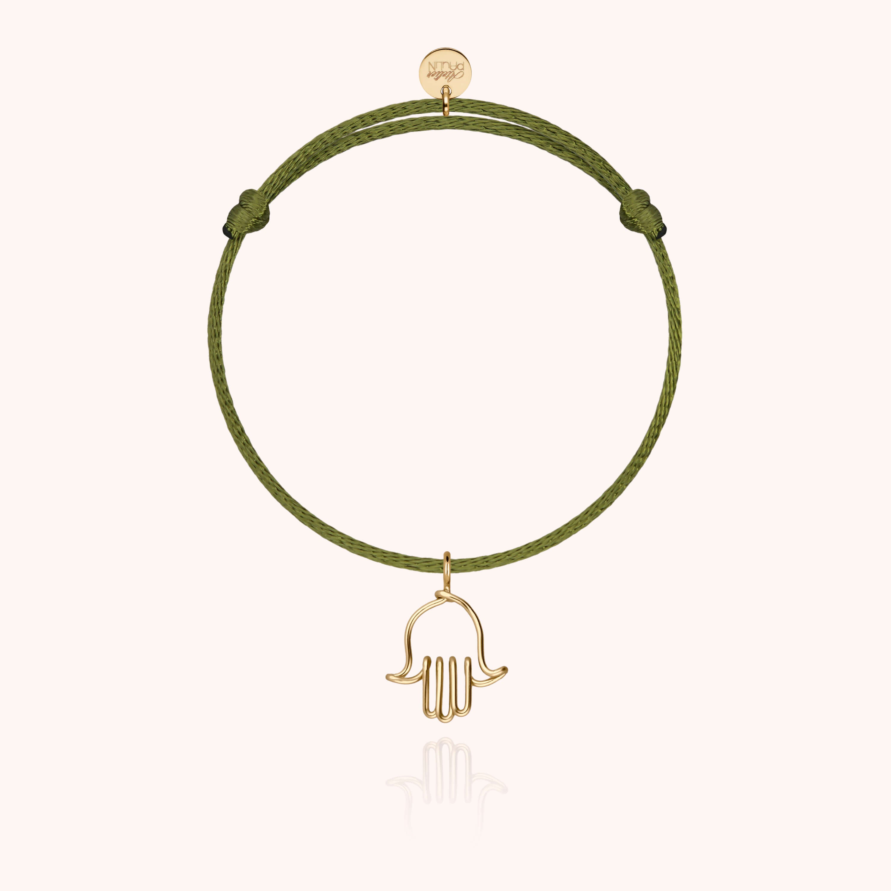 Bracelet cordon coloré avec charm protecteur en or pour enfant