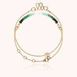 Bracelet Double Tour Personnalisé - émeraude
