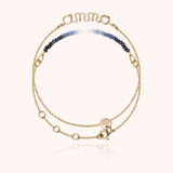 Bracelet Double Tour Personnalisé - saphir bleu