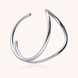 Bracelet Manchette Outline Lettre E - argent