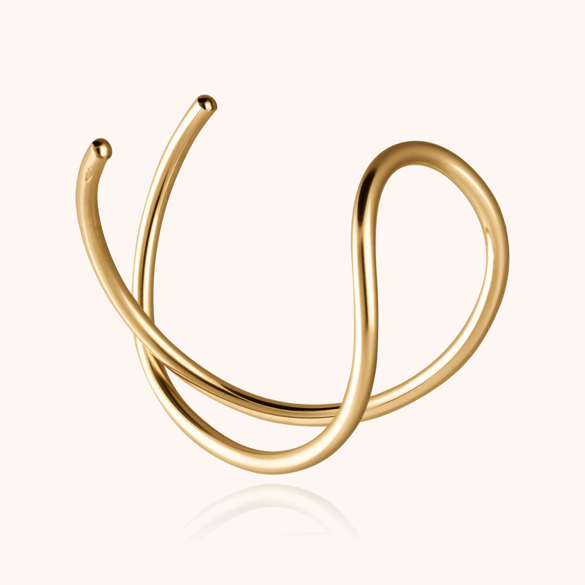 Bracciale a Polsino Outline Lettera L in filo d'oro giallo laminato 14k