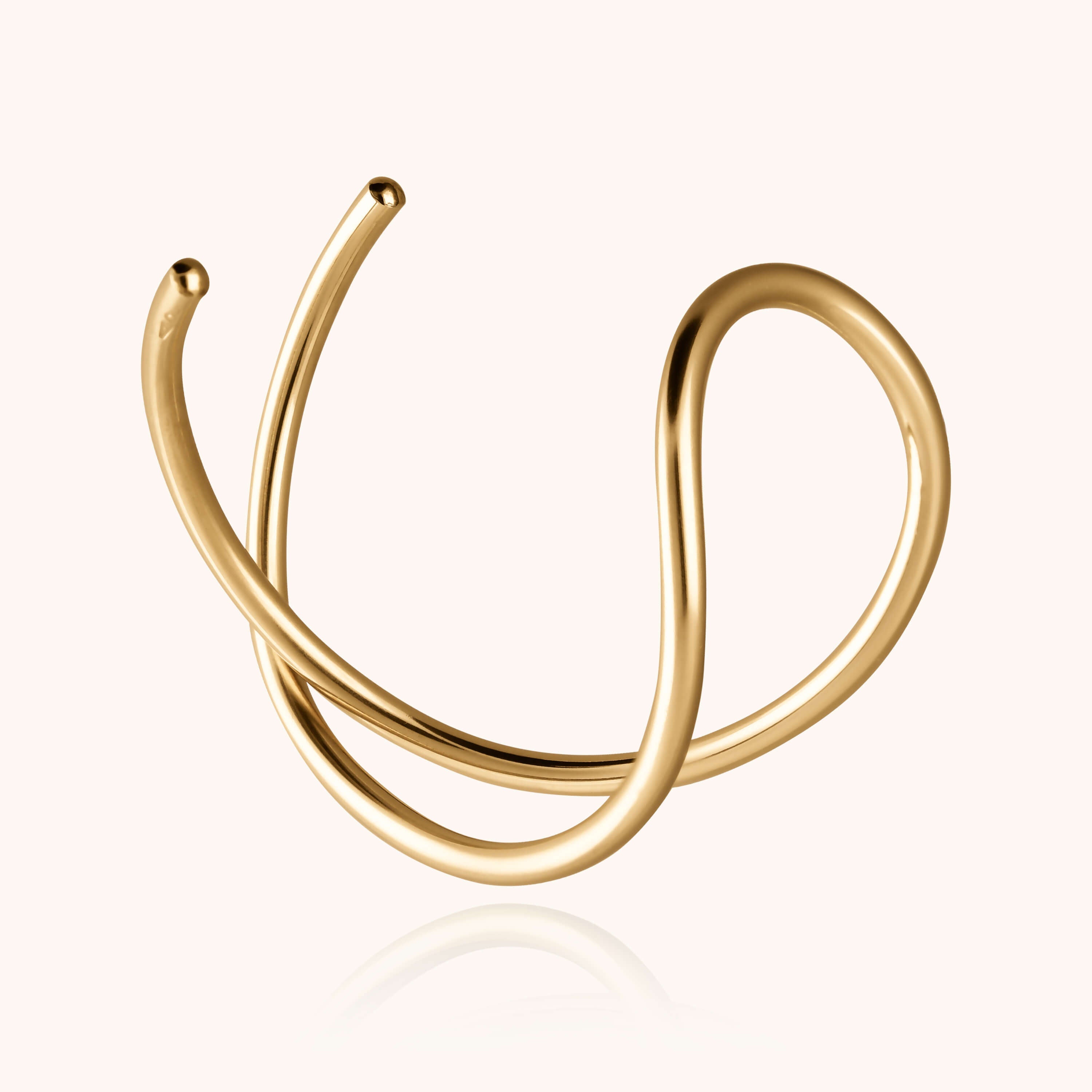 Bracelet Manchette Outline Lettre L en or jaune laminé — bijou fait main Atelier Paulin