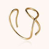 Outline Cuff Bracelet Letter V - Yellow 14k gold-filled