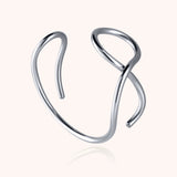 Outline Cuff Bracelet Letter V - silver