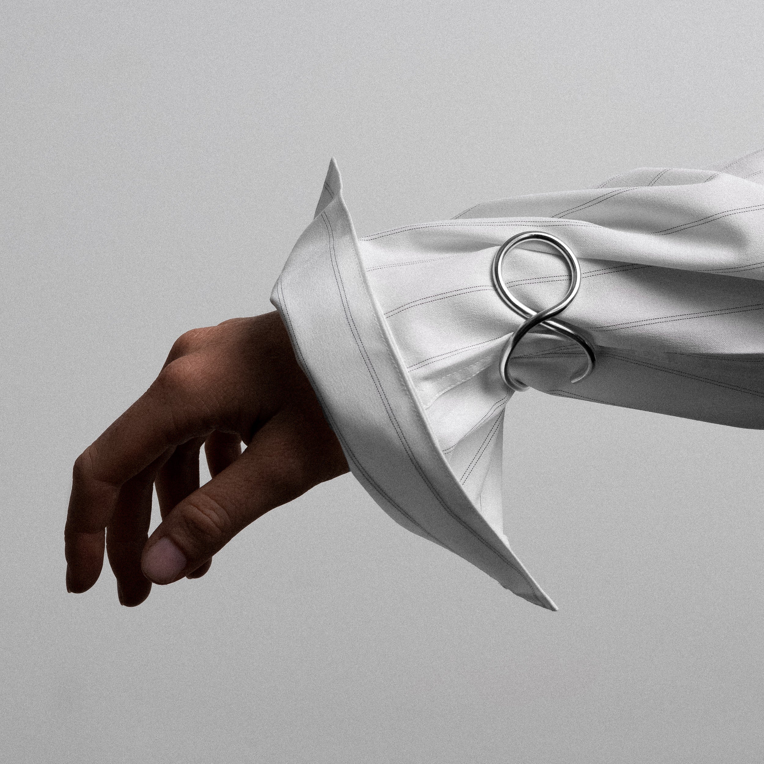 V Outline Cuff Bracelet - silver