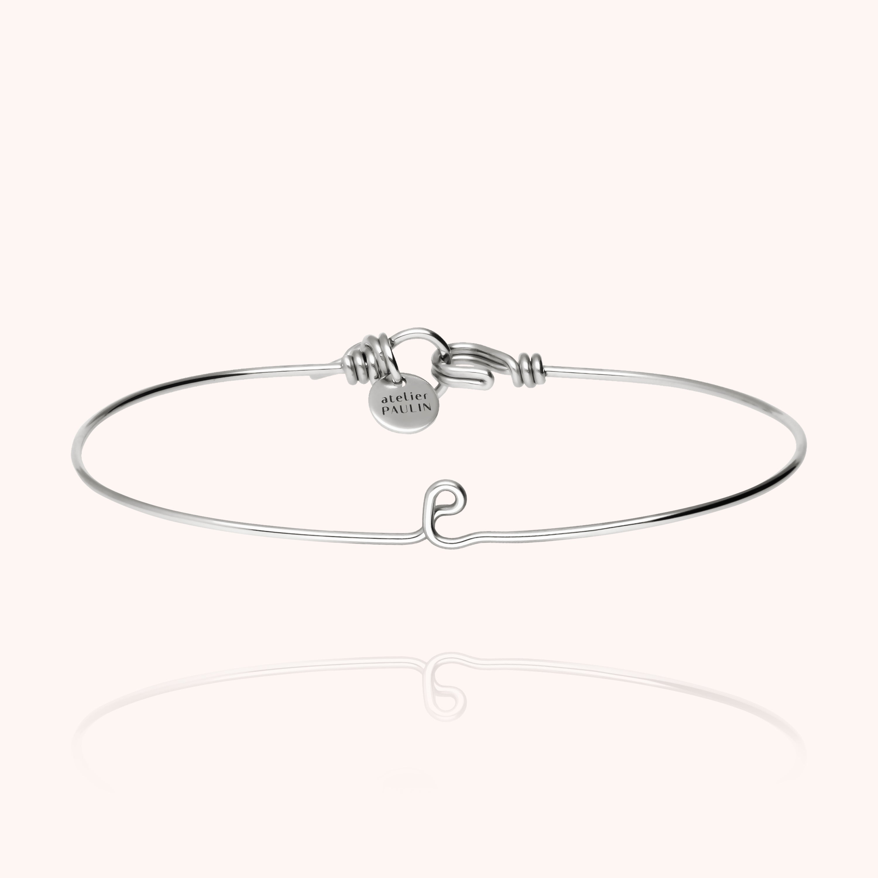 Bracelet Jonc Original Initiale en argent sterling 925 — qualité artisanale garantie
