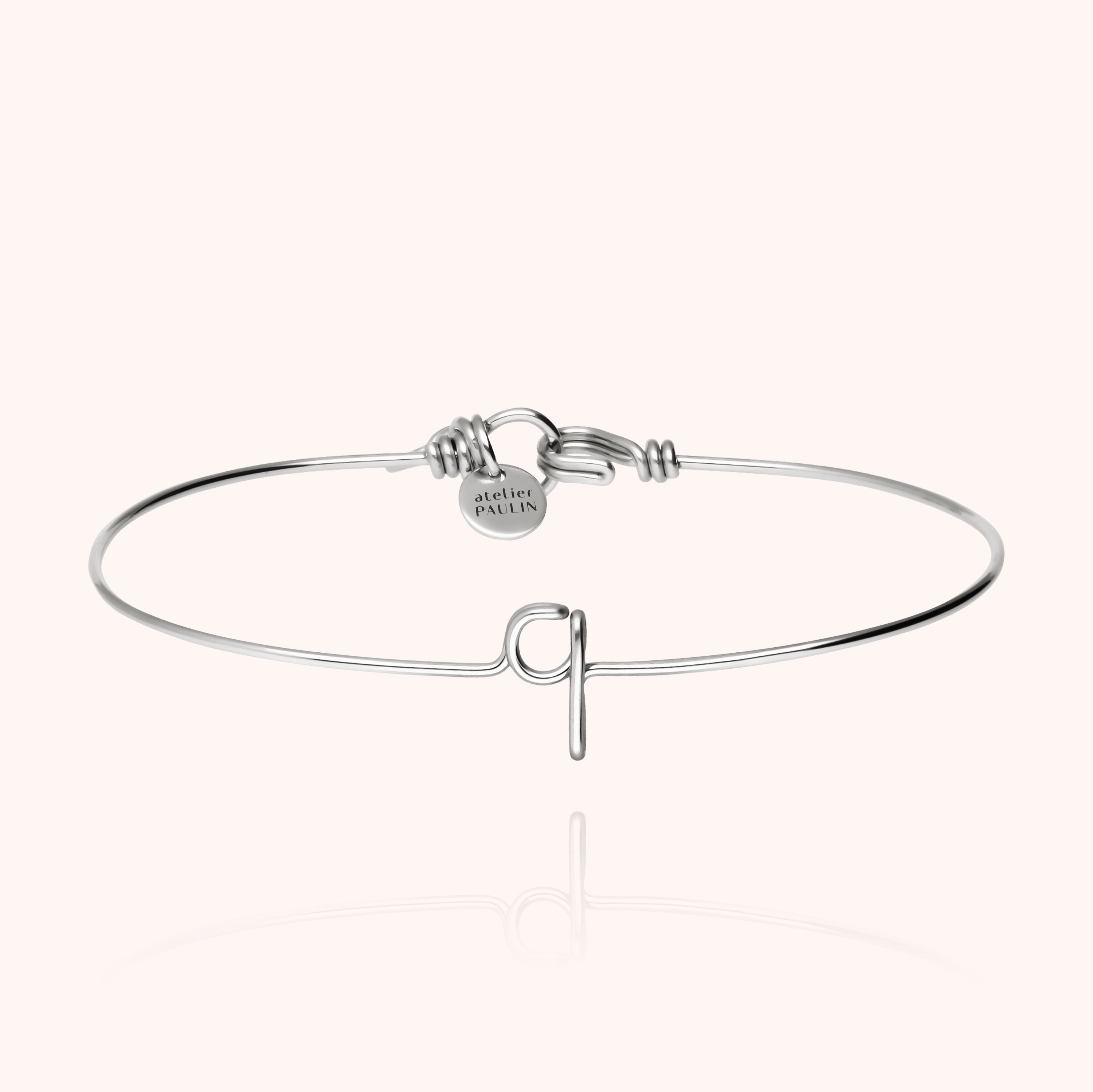 Bracelet Jonc Original Initiale en argent sterling 925 — expédition sécurisée Paris