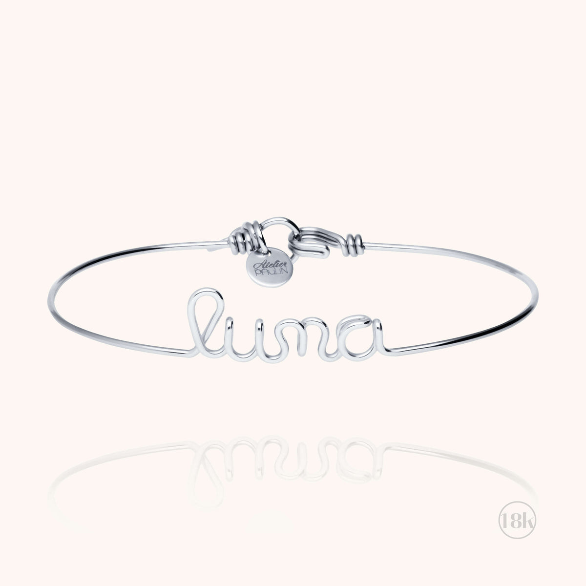 Personalisiertes Armband Original aus 18K Weißgold — von Hand geformt in Paris