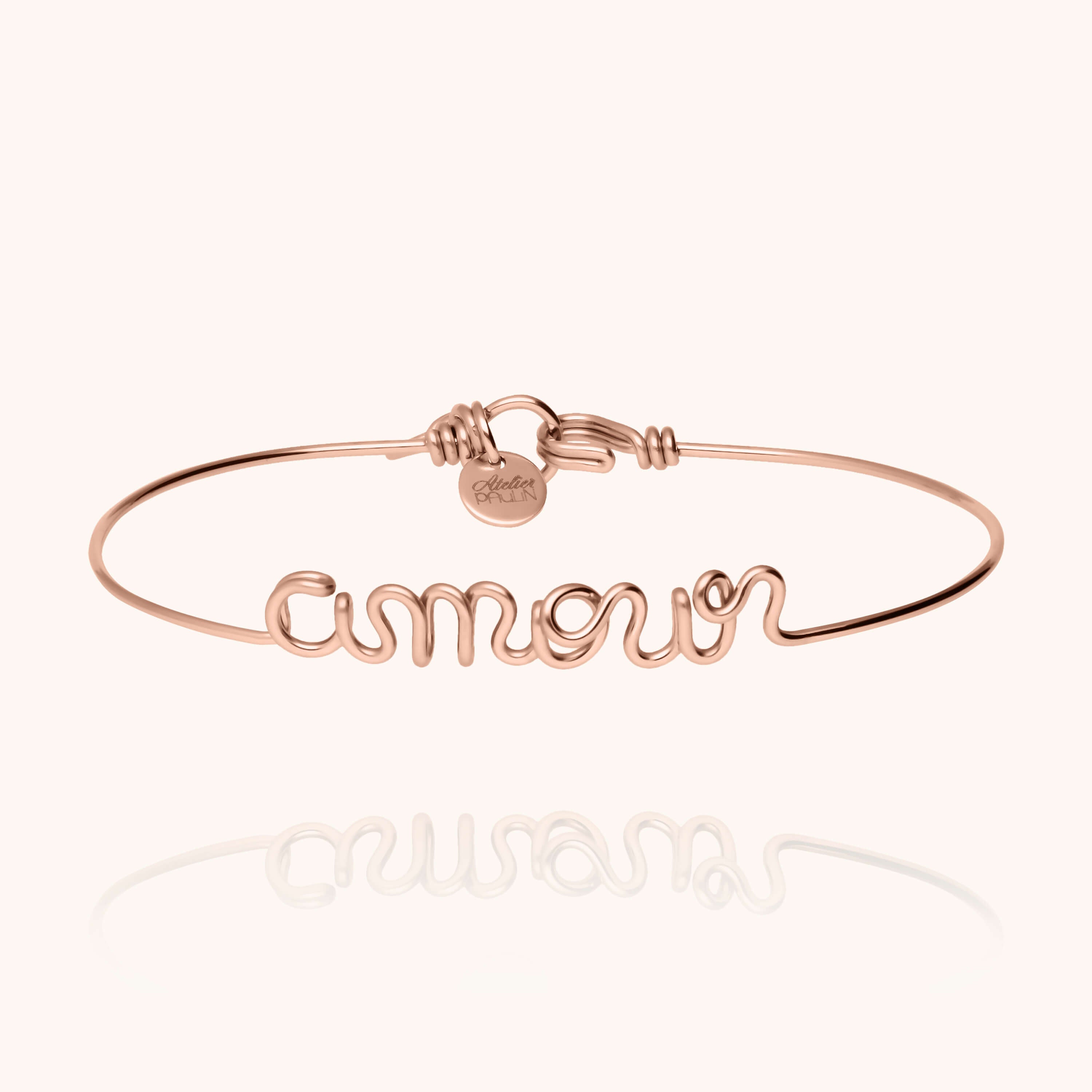 Bracelet Original Amour en or rose laminé — fabriqué à la main à Paris