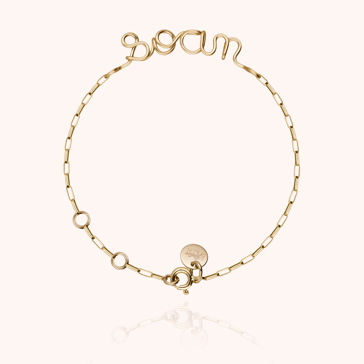 Bracciale Richelieu Catena Rettangolo Personalizzato in filo d'oro giallo laminato 14k