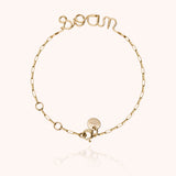 Personalized Rectangle Chain Richelieu Bracelet - Yellow 14k gold-filled