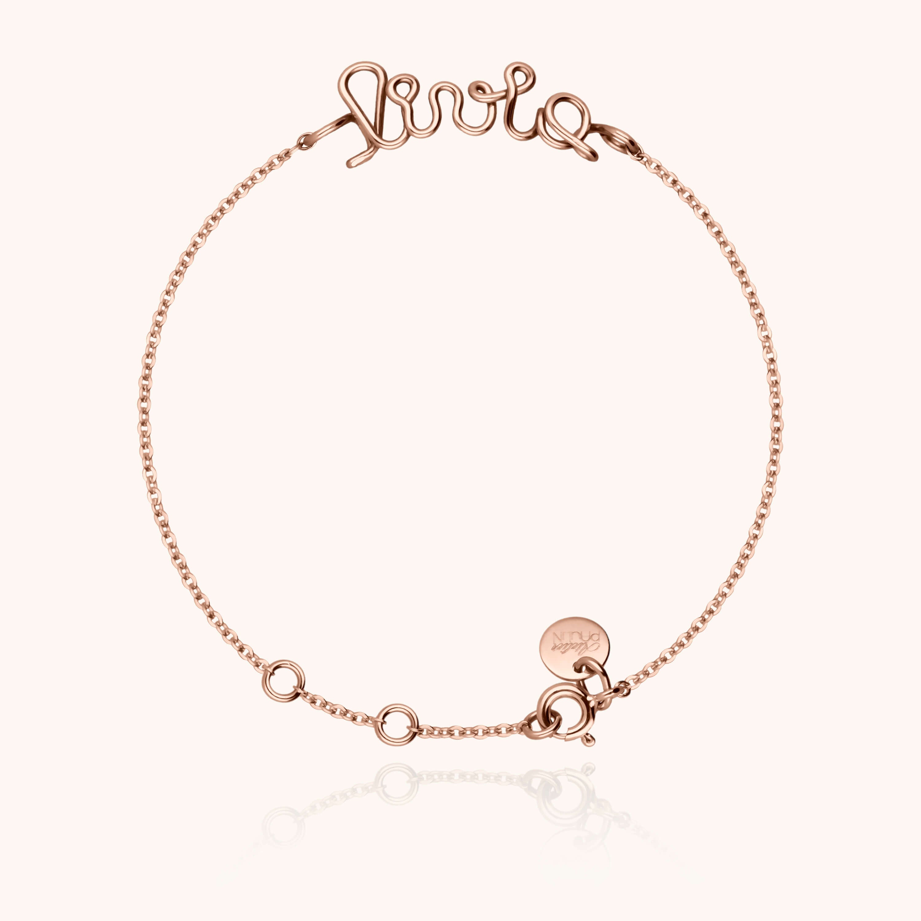 Bracelet Richelieu personnalisé en or rose laminé vue principale