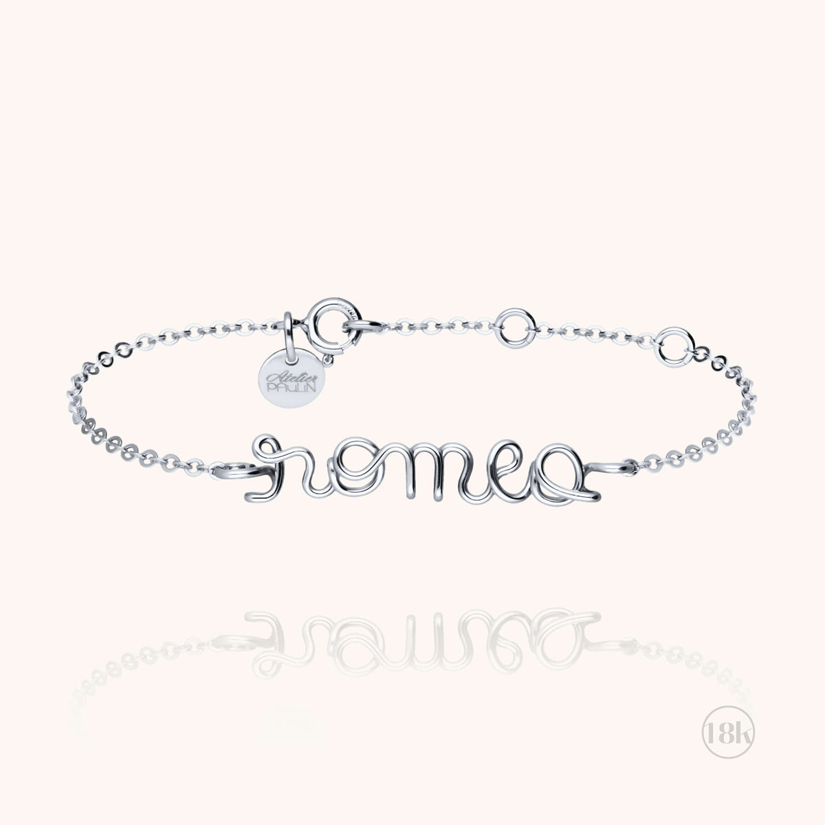 Personalized Richelieu Bracelet in 18k white gold wire