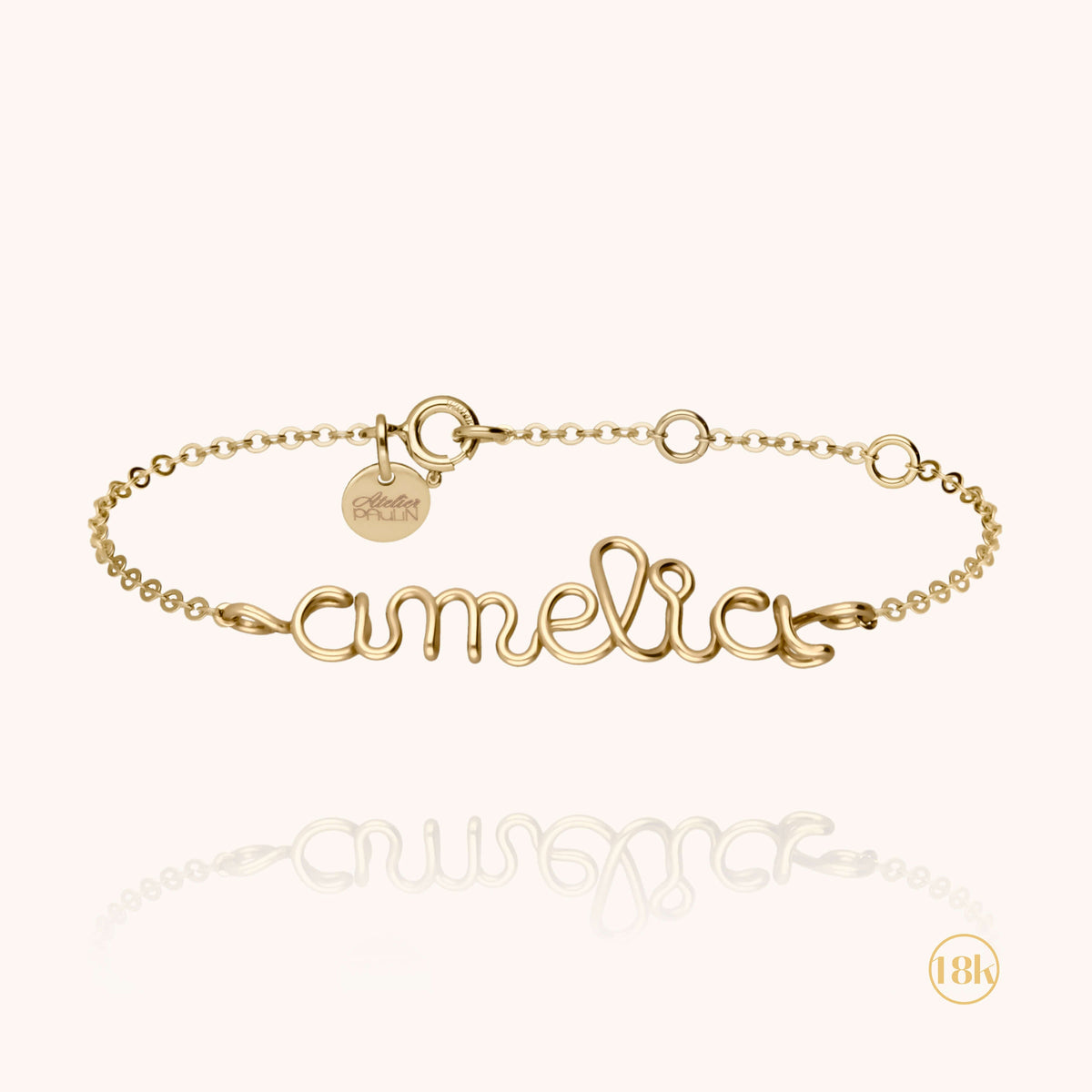 Personalized Richelieu Bracelet in 18k yellow gold wire
