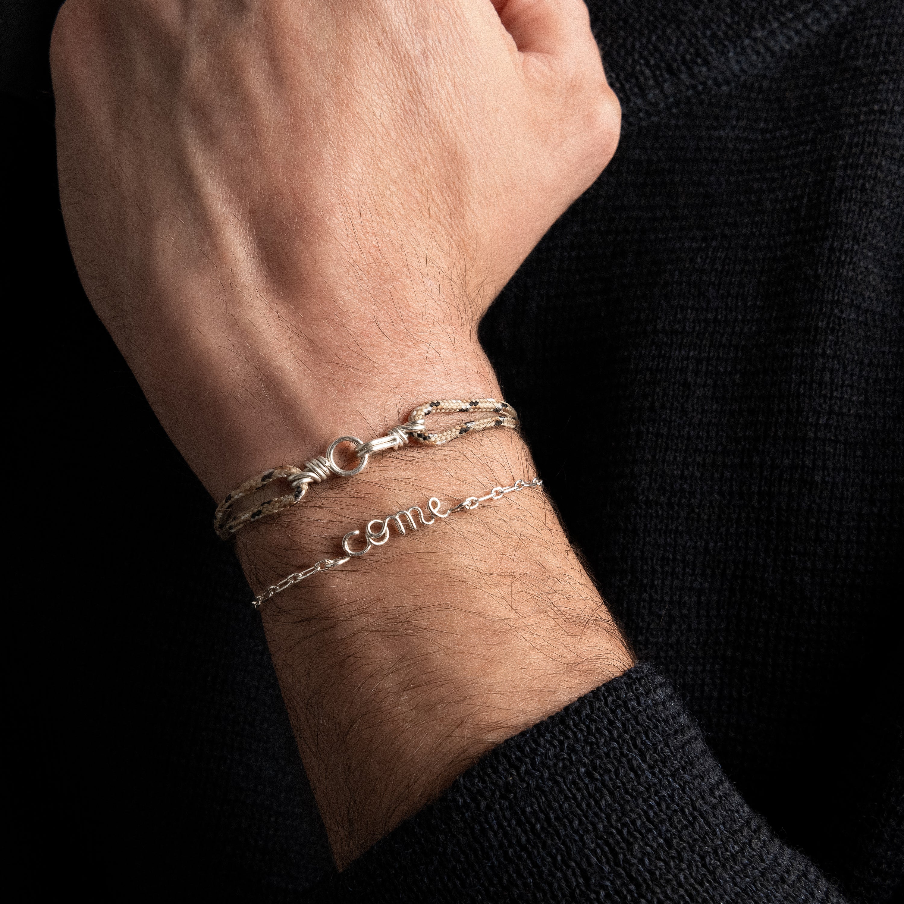 Bracelet Cordon Knot Attache moi - argent