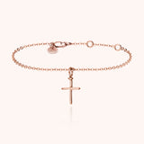 Bracciale Simbolico Charms Croce - oro rosa laminato