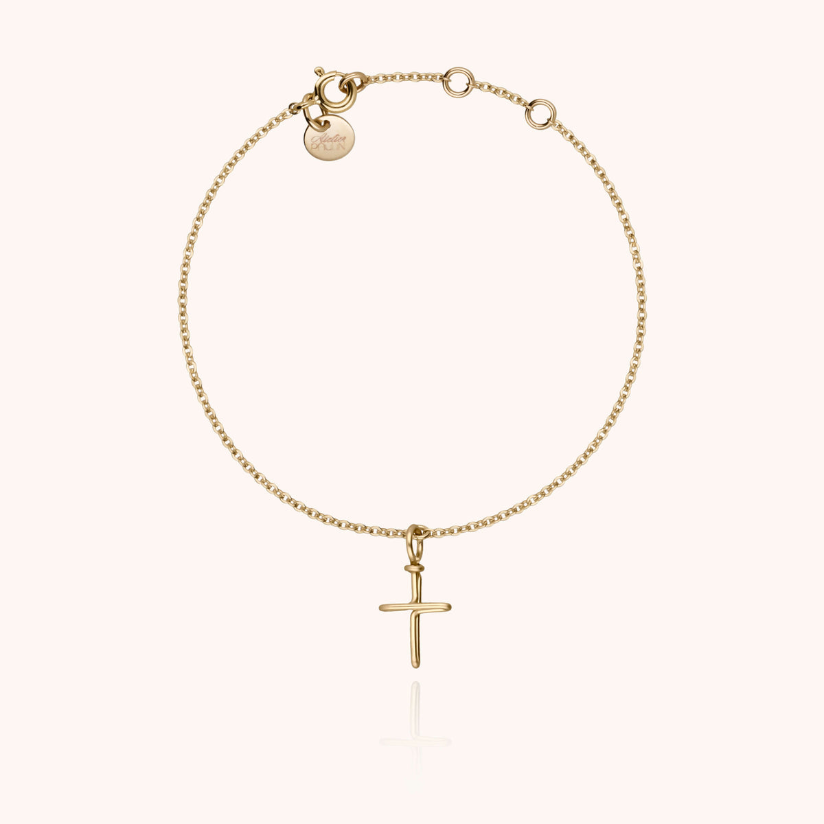 Armband Symbolic Charms Kreuz aus gelbem Goldfilled — von Hand gefertigt in Paris
