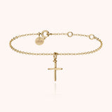 Bracciale Simbolico Charms Croce - oro giallo laminato