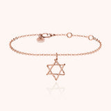 Bracciale Simbolico Charms Stella di David - oro rosa laminato