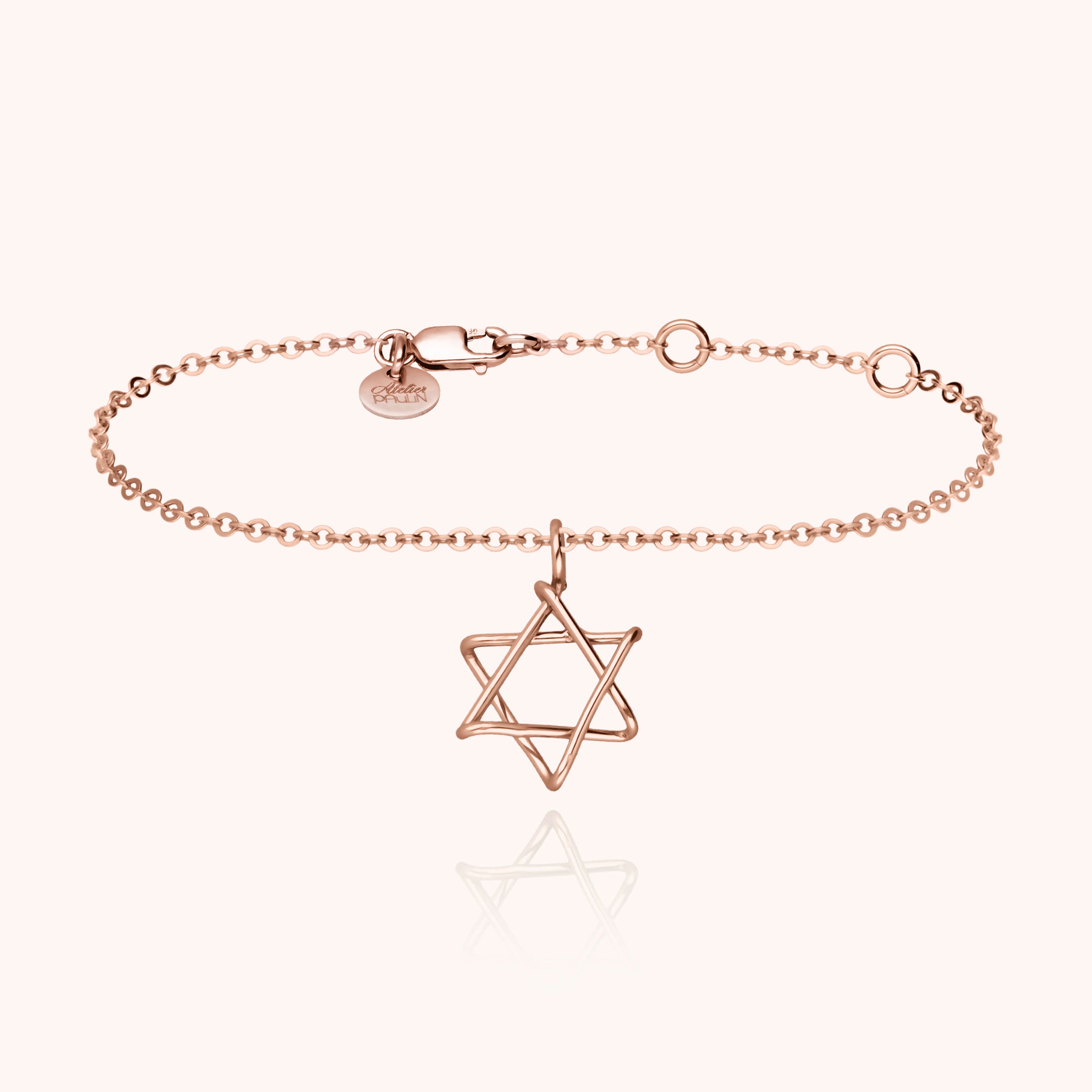 Symbolic Star of David Charms Bracelet - Rose 14k gold-filled