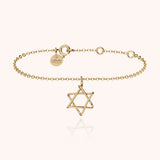 Bracciale Simbolico Charms Stella di David - oro giallo laminato