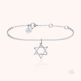 Bracciale Simbolico Charms Stella di David - oro bianco 18kt.