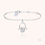 Bracciale Simbolico Charms Mano di Fatma - oro bianco 18kt.
