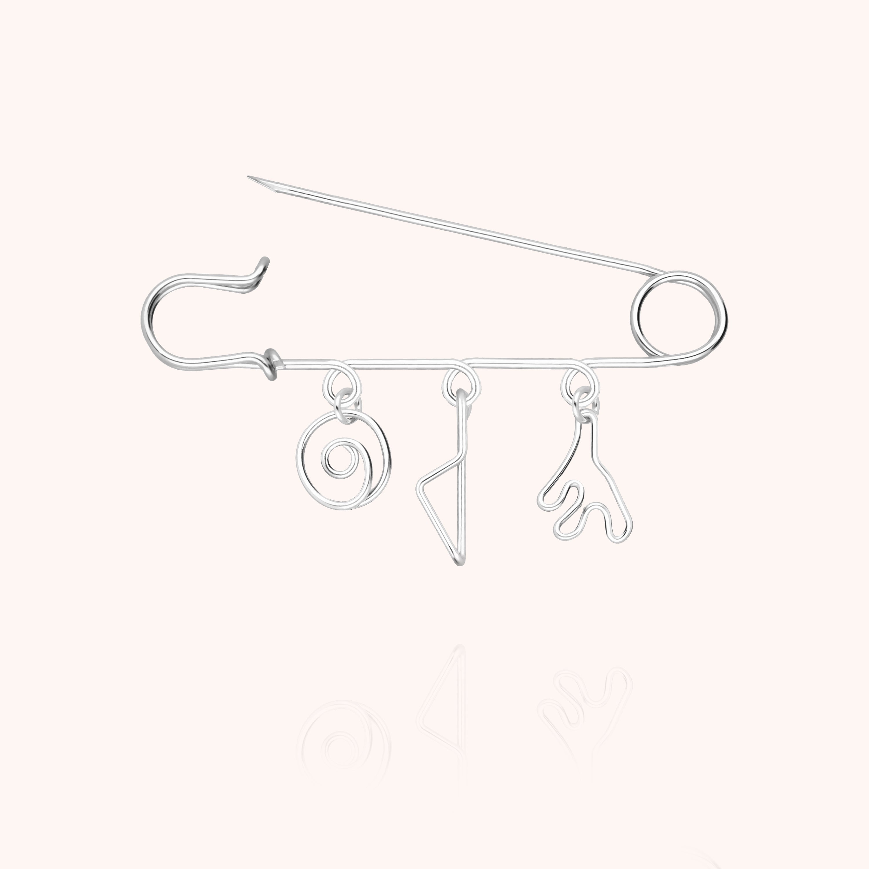 Broche Charms Trio Corsica - argent