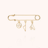 Broche Charms Trio Corsica - or jaune laminé