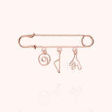 Broche Charms Trio Corsica - or rose laminé