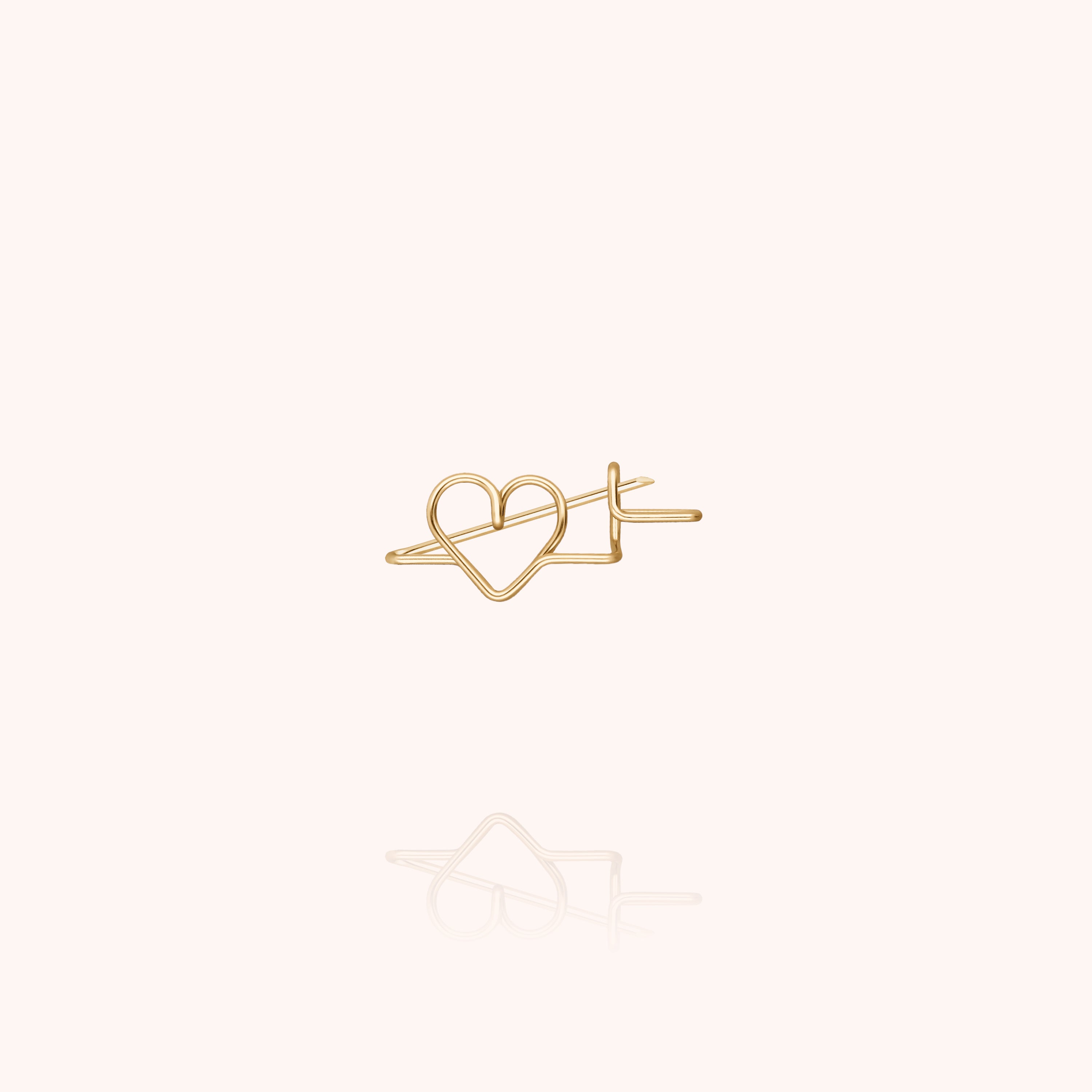 Mini Broche Cœur - or jaune laminé