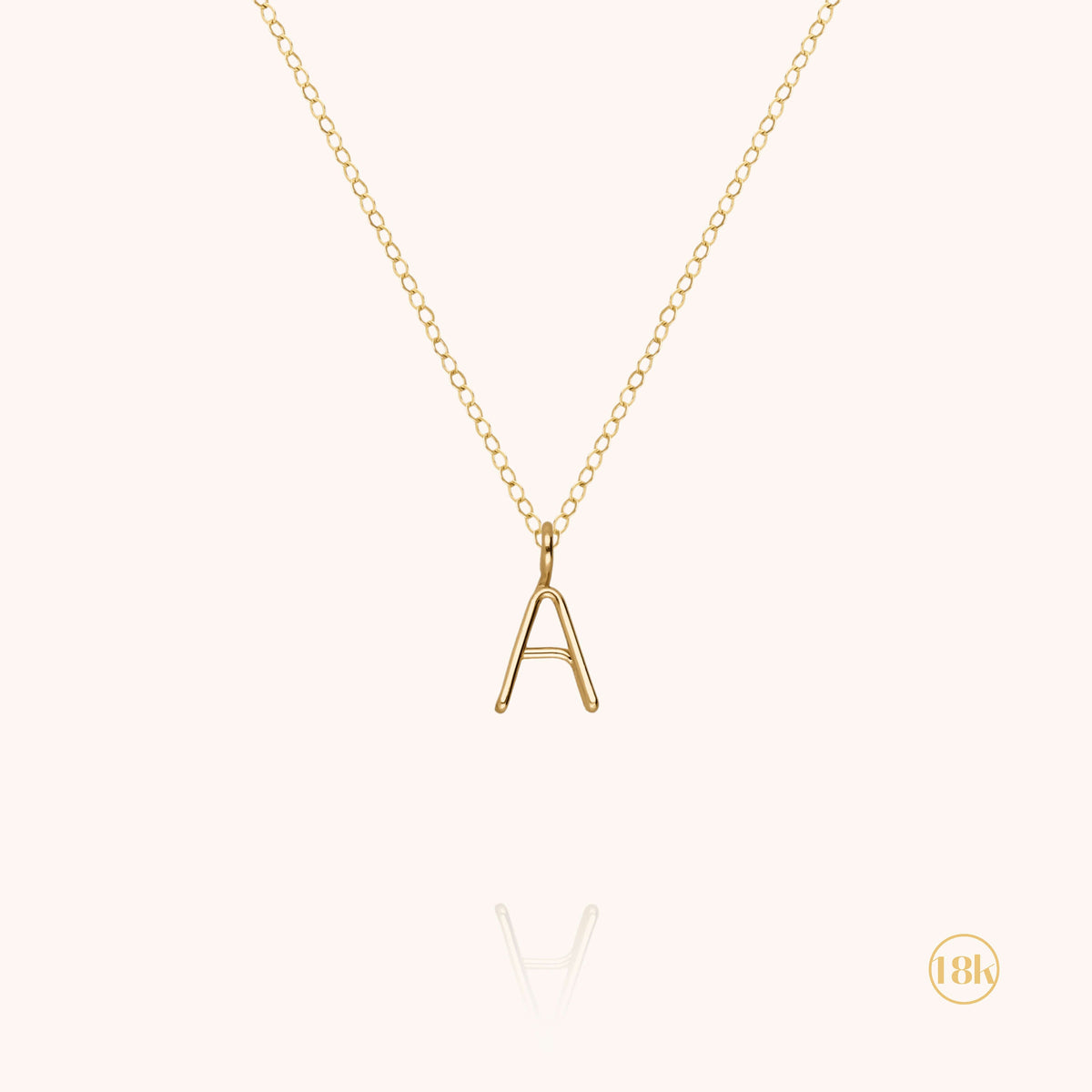 Collana Maiuscola Iniziale in filo d'oro giallo 18kt