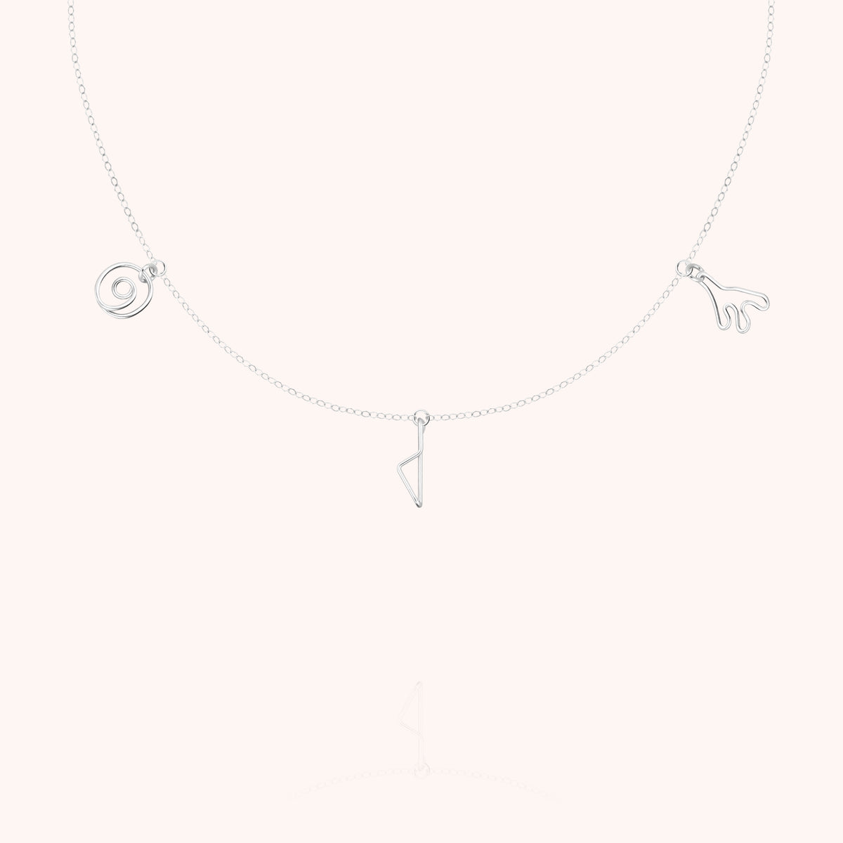Charms-Kette Trio Corsica aus 925 Sterlingsilber, drei hängende Charms
