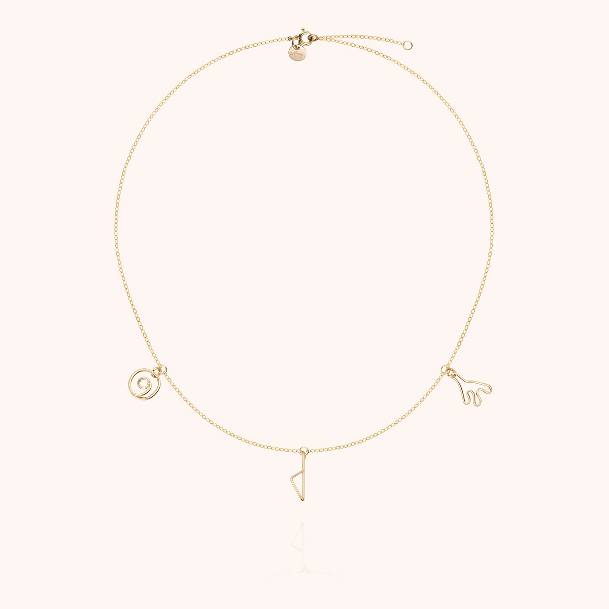 Charms-Kette Trio Corsica aus gelbem Goldfilled, Gesamtansicht