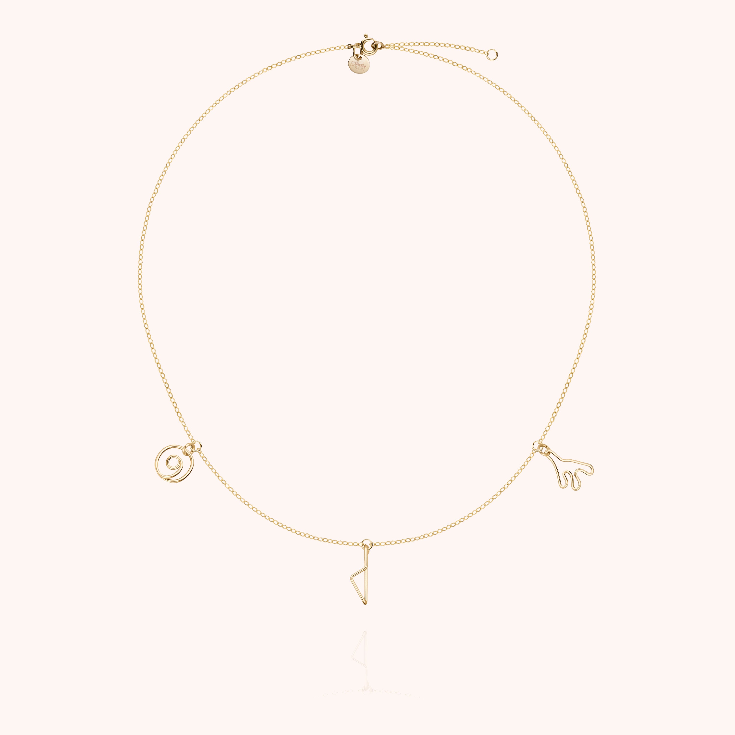 Trio Corsica Charms Necklace - 14k yellow gold filled