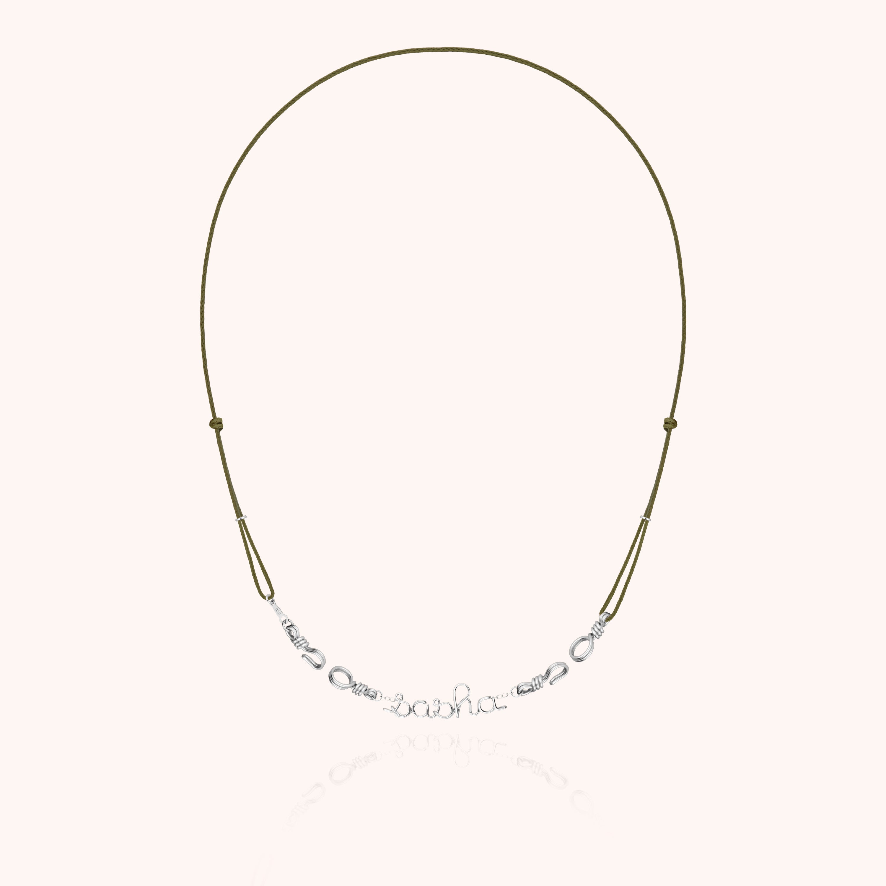 Collier Cordon Attache moi Personnalisé - argent