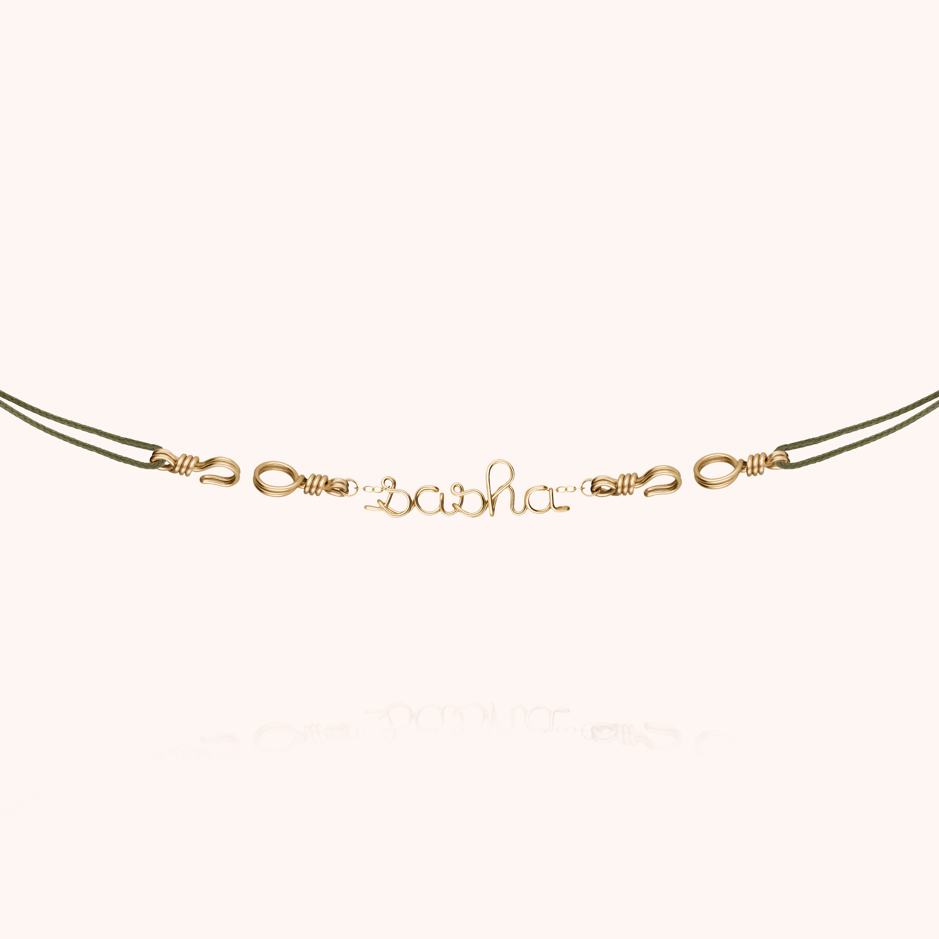 Collier Cordon Attache moi Personnalisé - or jaune laminé