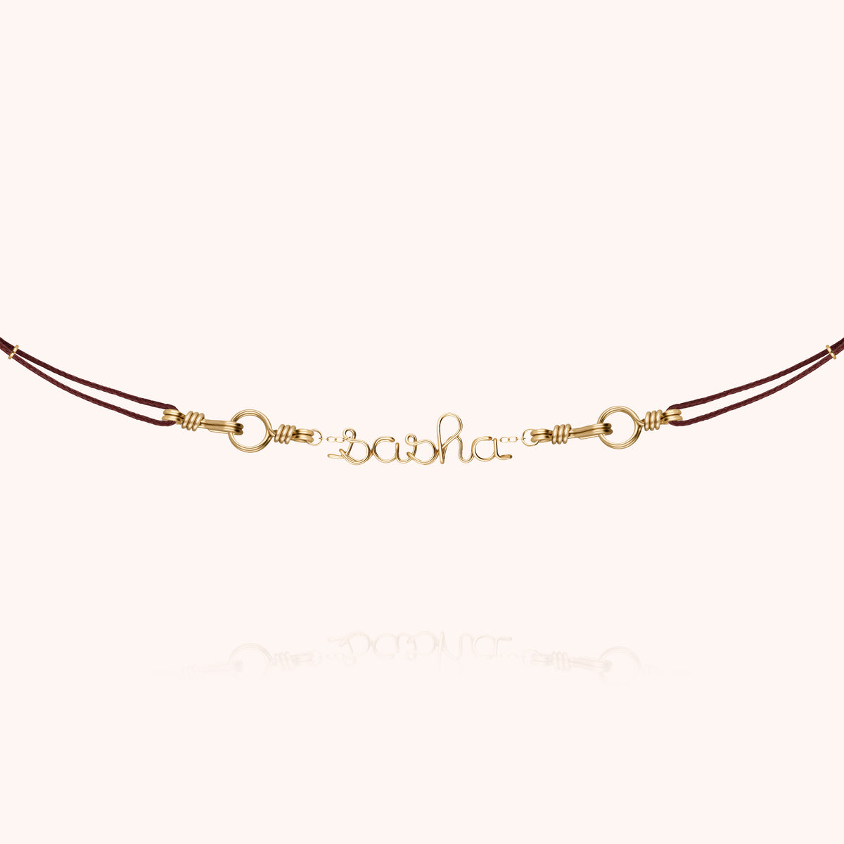 Cord Attache moi Personalized Necklace, worn around the neck
